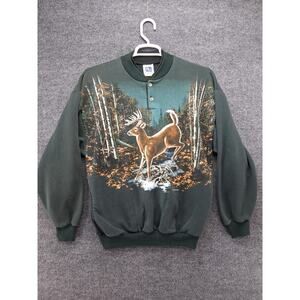 Vintage Art Unlimited Sportswear Sweatshirt Mens Large Deer Wilderness Made USA